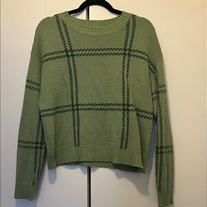 Green Plaid Women's Sweater